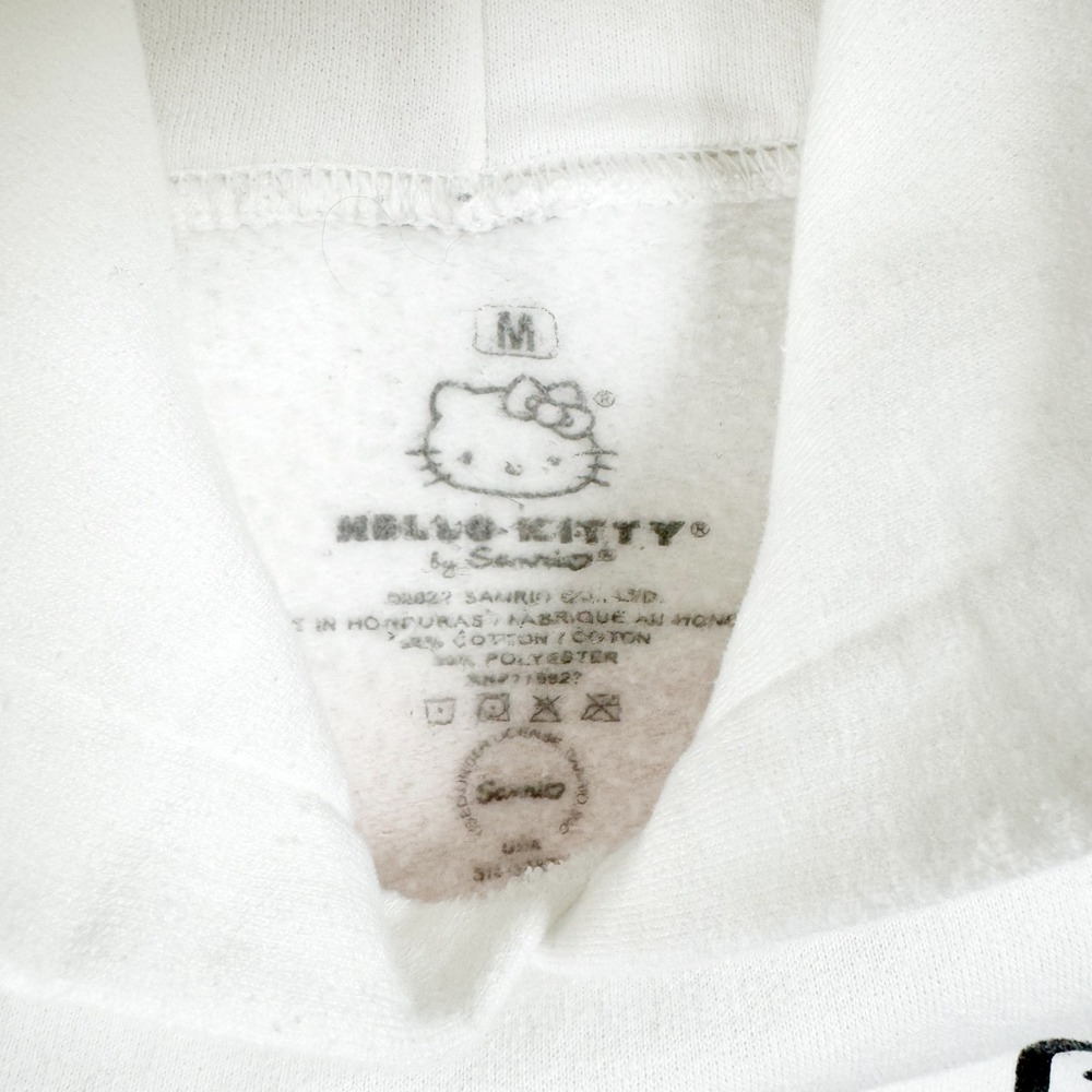 Sanrio Hello Kitty Hoodie Medium White Japanese Woodblock Print Graphic Pullover - Picture 6 of 8